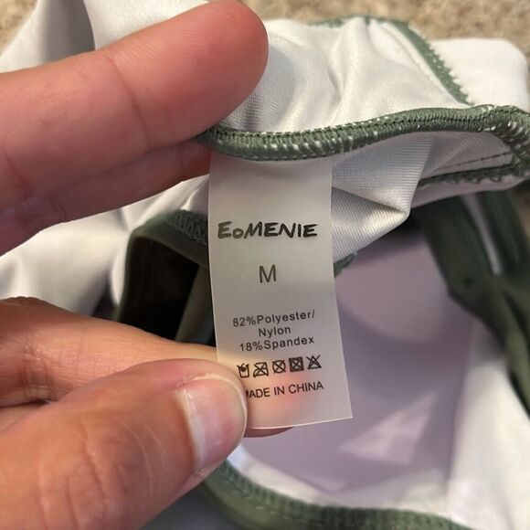 NWT EOMENIE Sage Green One Piece Swimsuit Medium - Picture 7 of 7